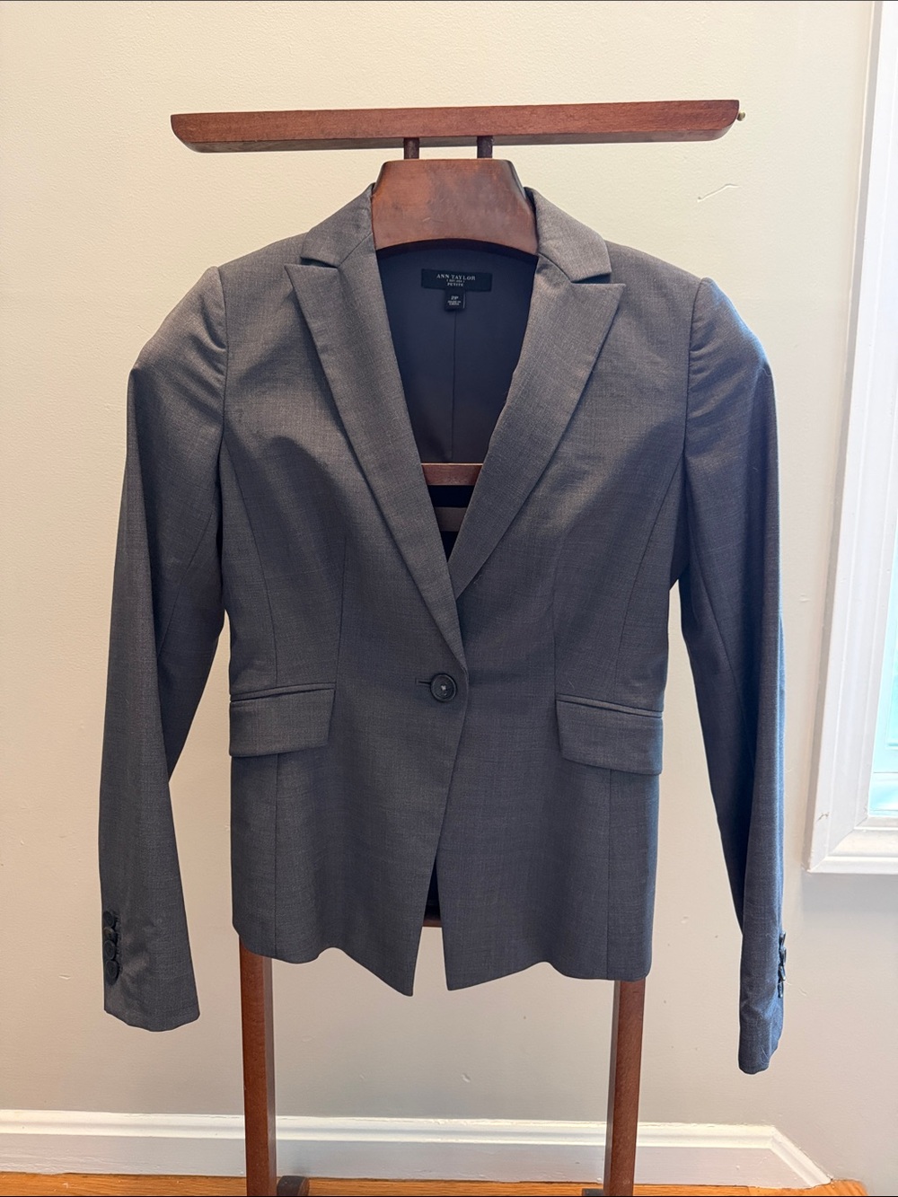 Ann Taylor Charcoal Gray Single-Button Women's Blazer